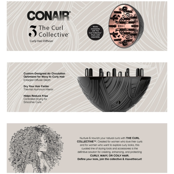 Conair The Curl Collective Diffuser - Wavy to Curly Pink - Picture 8 of 13